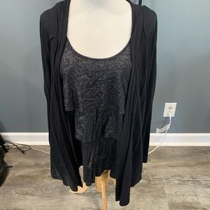 Lane Bryant Sparkle Ruffle Tank with Cardigan